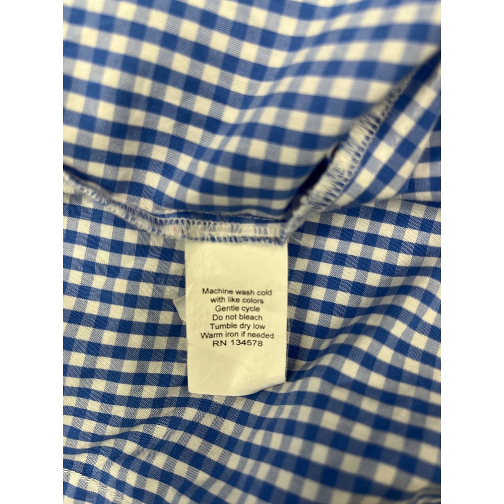 Vineyard Vines Blue Gingham Button-Down Blouse - image 7
